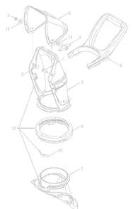 Chute Diagram and Parts List for 31AE160-129 2004 Yard Machines Snow Blower